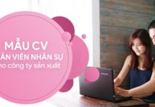 CV Nhân viên Nhân sự cho công ty sản xuất